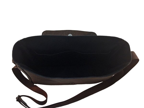 画像4: ブラウンムラ染め フラップショルダーバッグ (4)