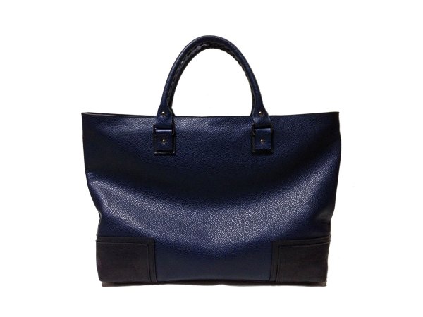 画像2: ダークネイビー B4 ジップトートバッグ (2)