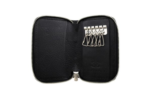 画像4: アクロモ ブラック ジップアラウンド 5連 キーケース (4)