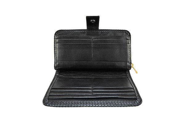 画像4: エンボスクロコダイル ジップアラウンドウォレット (4)