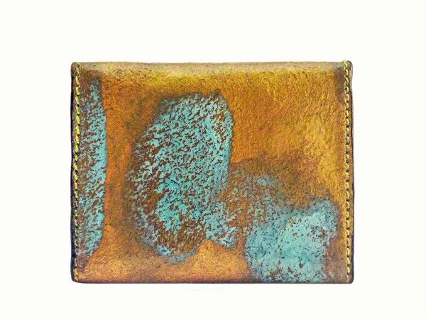 画像2: ラストゴールド 青サビ オープン コインケース (2)